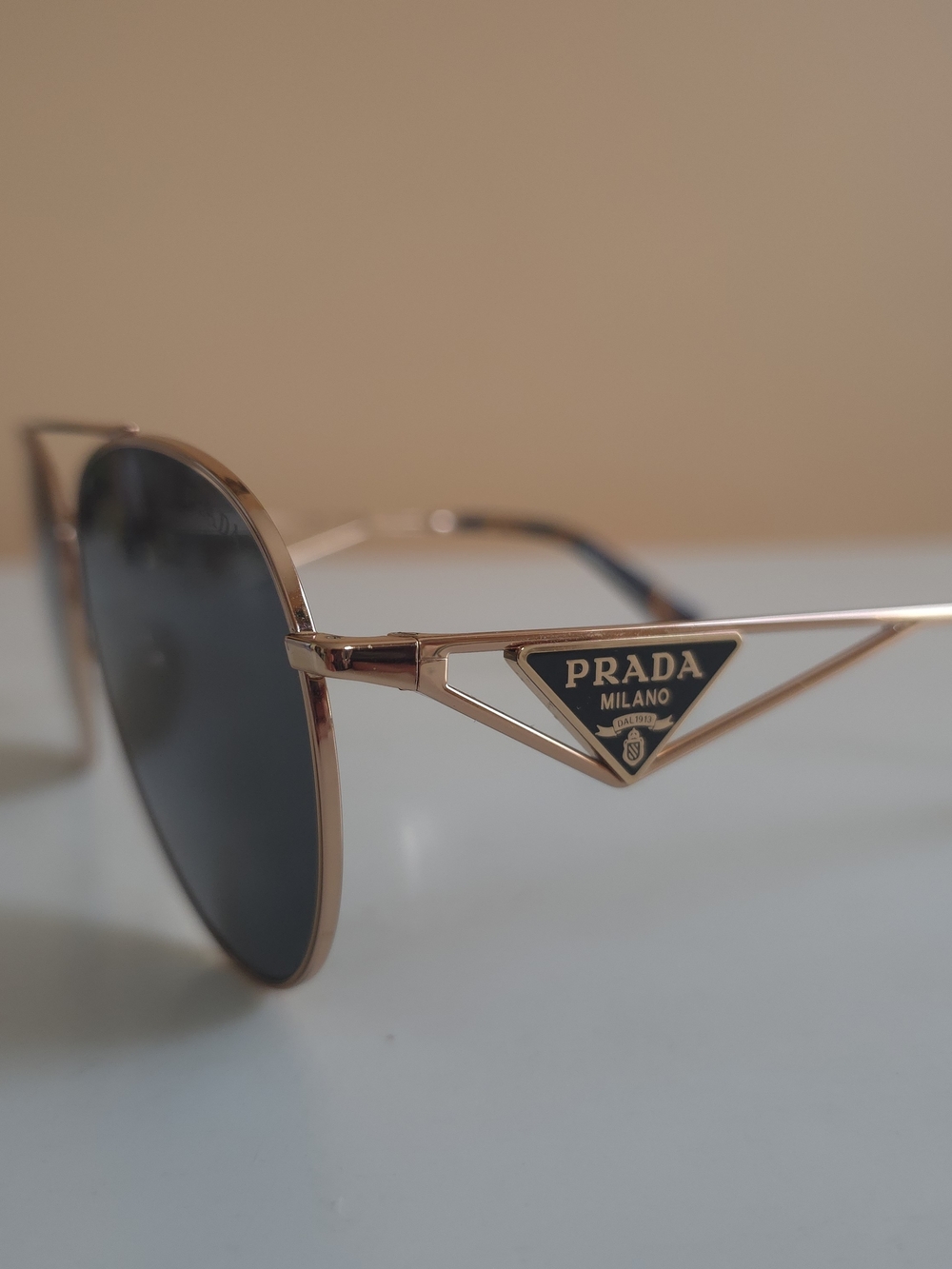 Rose Gold Metal Frame Sunglasses with Black Lenses